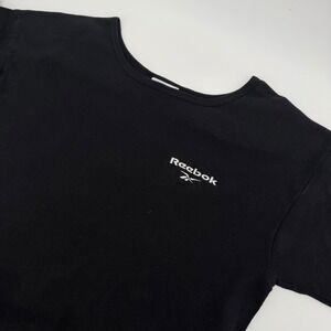 Reebok Womens Black Short Sleeve Crew Neck T Shirt Top Size XL